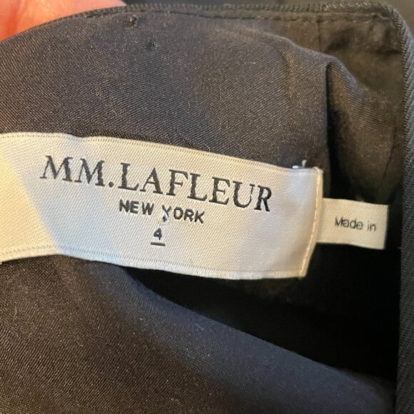 MM Lafluer Little Black Dress Sz 4 Wool Pockets Fit & Flare Italian Fabric EUC - Picture 7 of 9